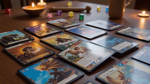 卡牌策略游戏界面截图，卡牌对战，战术布局，现代化游戏设计，明亮自然光