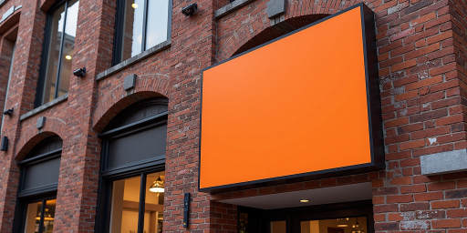 支付平台logo，橙色方形图标，现代化设计，明亮背景